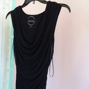 Black scoop neck bodycon dress